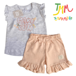 Conjunto Remera FUN+ Short  Melange y Rosa BIG BAY - Imagen 4