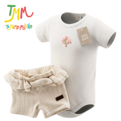 Conjunto Body Florcita + Short Rosa Crudo BIG BAY