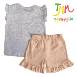 Conjunto Remera FUN+ Short  Melange y Rosa BIG BAY - Imagen 2