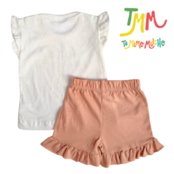 Conjunto Remera FUN+ Short  Crudo y Rosa BIG BAY - Imagen 2