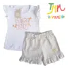 Conjunto Remera FUN+ Short Blanco y Melange  BIG BAY
