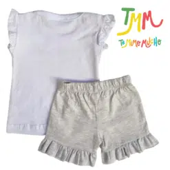 Conjunto Remera FUN+ Short Blanco y Melange  BIG BAY - Imagen 2