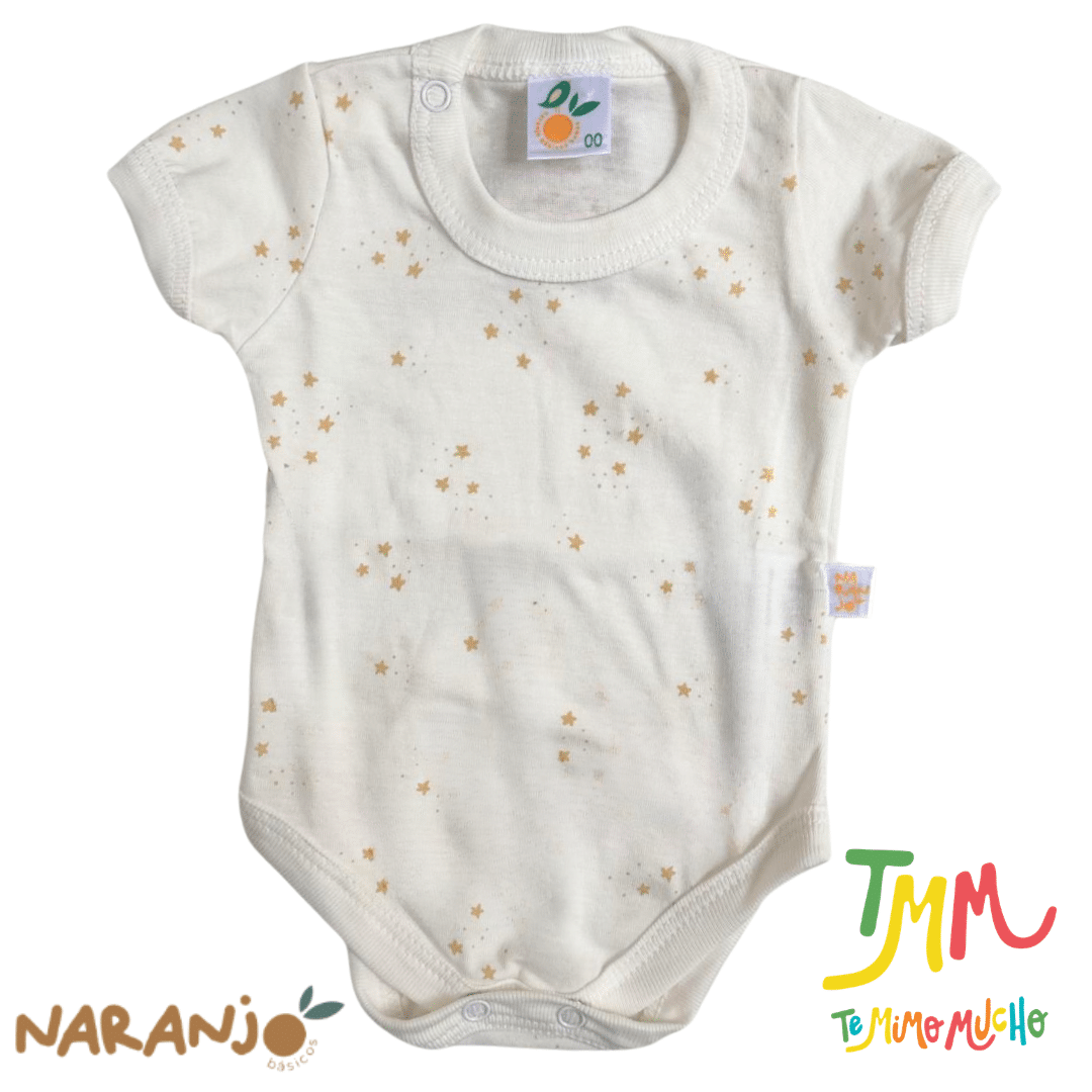 Body NARANJO ESTRELLITAS Crudo Manga Corta - Imagen 2