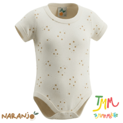 Body NARANJO ESTRELLITAS Crudo  Manga Corta