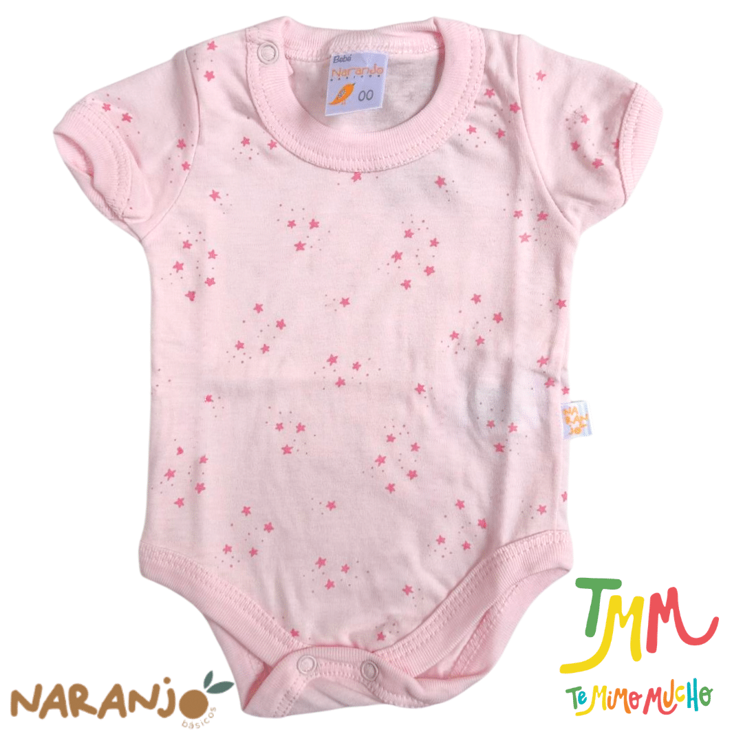 Body NARANJO ESTRELLITAS Rosa Manga Corta - Imagen 2