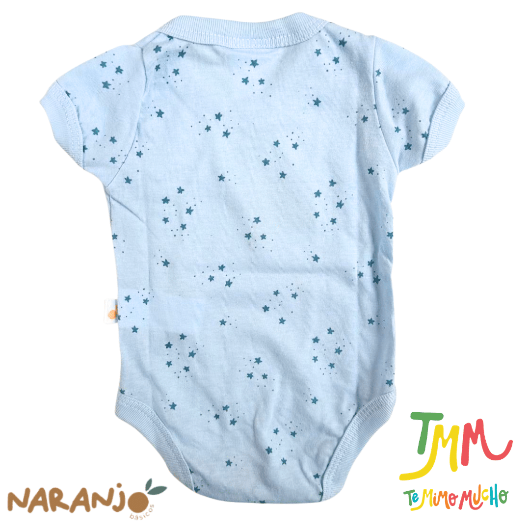 Body NARANJO ESTRELLITAS Celeste Manga Corta - Imagen 3