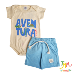 Conjunto body y short Aventura Beige y Celeste - Imagen 4