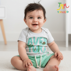 Conjunto body y short Aventura Melange y Verde