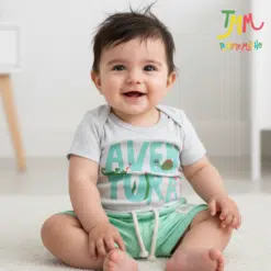 Conjunto body y short Aventura Melange y Verde