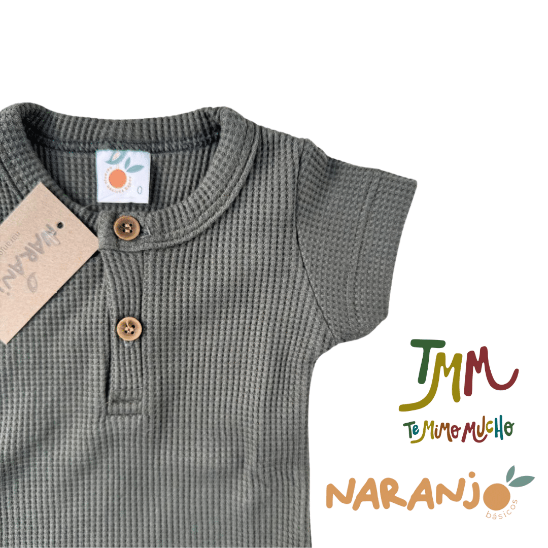 Body NARANJO wafle verde - Imagen 4