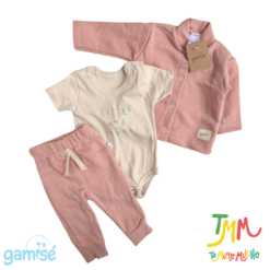 Conjunto Camperita y Pantalon + Body Rosa Gamisé