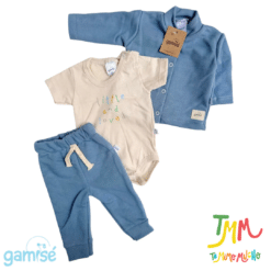 Conjunto Camperita y Pantalon + Body Azul Gamisé