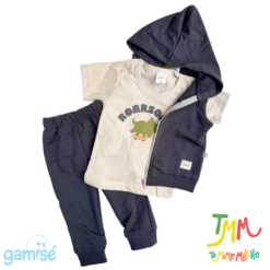 Conjunto Camperita chaleco y Pantalon + Remera manga corta - Negro - Gamisé - Imagen 2