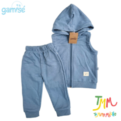Conjunto Camperita chaleco y Pantalon + Remera manga corta - Azul - Gamisé - Imagen 3