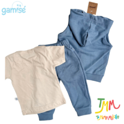 Conjunto Camperita chaleco y Pantalon + Remera manga corta - Azul - Gamisé - Imagen 2