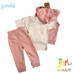 Conjunto Camperita chaleco y Pantalon + Remera manga corta - Rosa - Gamisé - Imagen 3