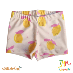 SHORT MALLA Proteccion UV Limoncitos NARANJO