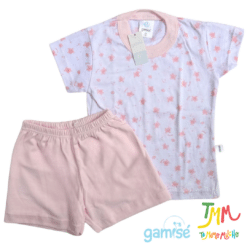 Conjunto Pijama Tortuguitas Remera + short Rosa Gamisé - Imagen 2
