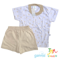 Conjunto Pijama Tortuguitas Remera + short Beige Gamisé - Imagen 3