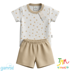 Conjunto Pijama Tortuguitas Remera + short Beige Gamisé
