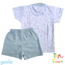 Conjunto Pijama Tortuguitas Remera + short Celeste Gamisé - Imagen 3