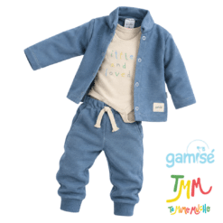 Conjunto Camperita y Pantalon + Body Azul Gamisé