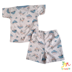 Conjunto Remera y Short Honguito Celeste - Imagen 4