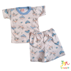 Conjunto Remera y Short Honguito Celeste