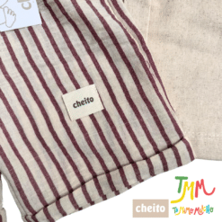 Conjunto Camisa Camel y Short Rojo Lino - Cheito - Imagen 3