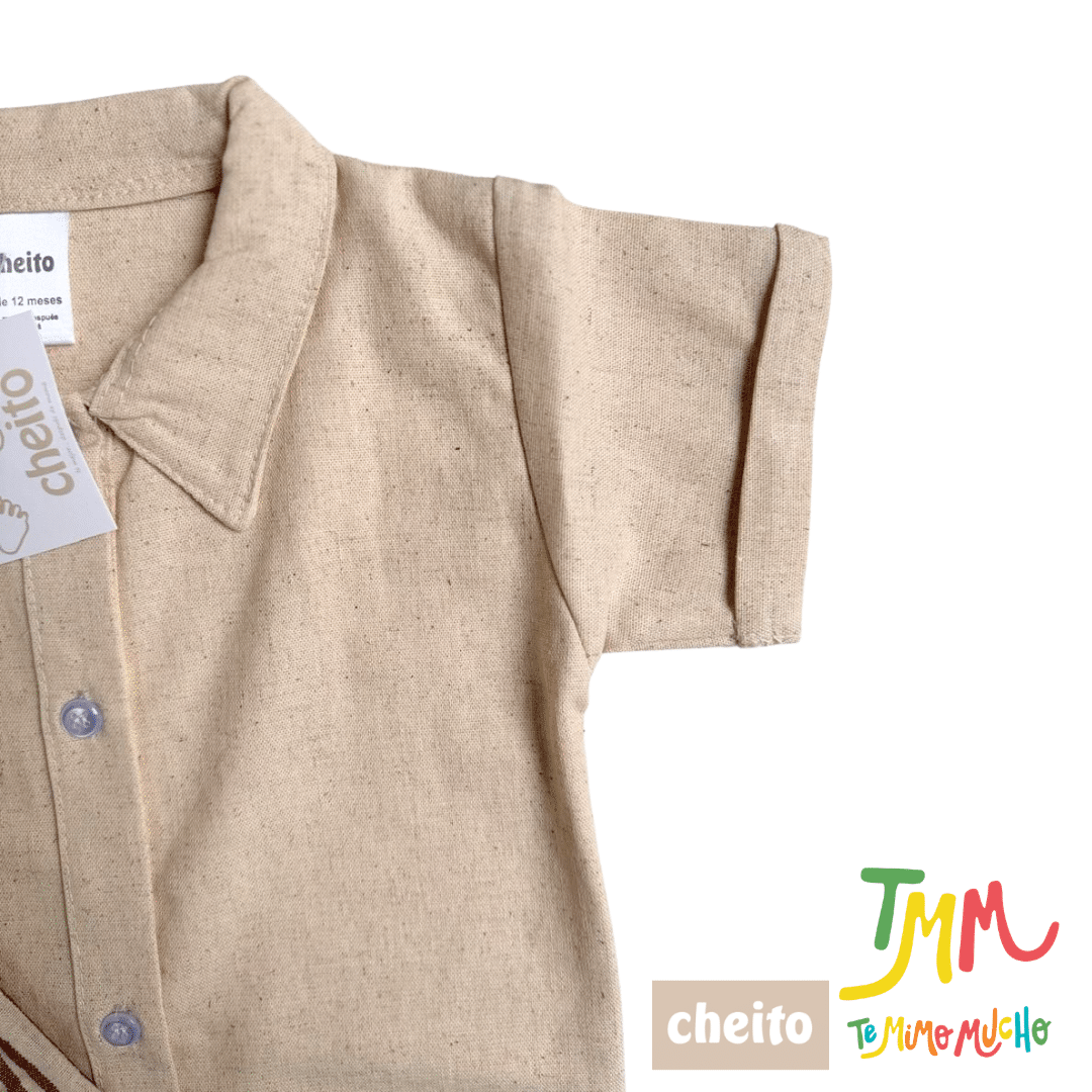 Conjunto Camisa Camel y Short Rojo Lino - Cheito - Imagen 4