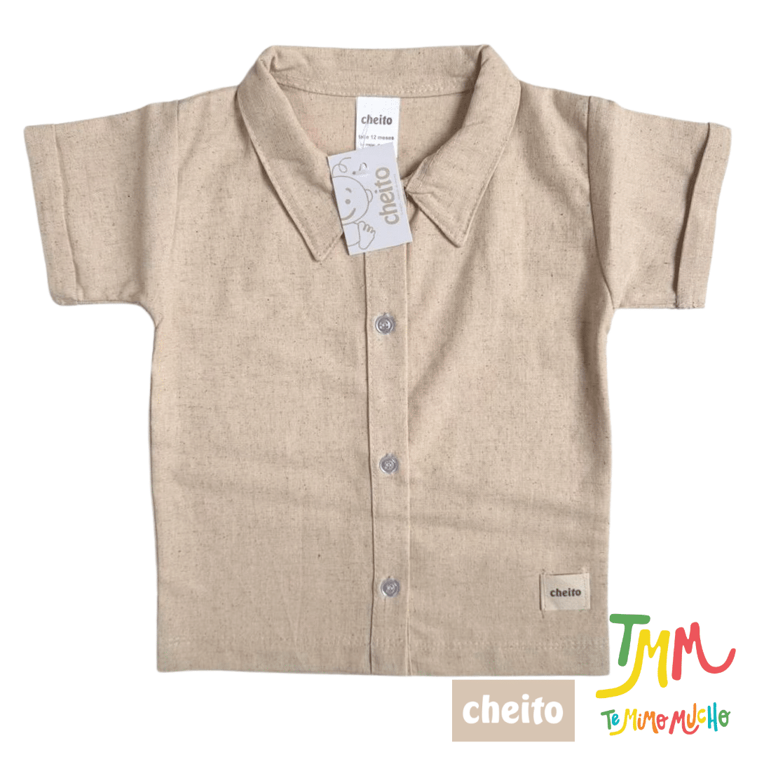 Conjunto Camisa Camel y Short Rojo Lino - Cheito - Imagen 5