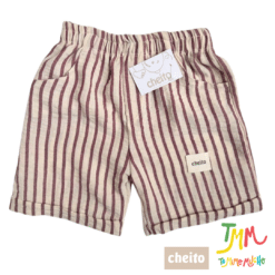 Conjunto Camisa Camel y Short Rojo Lino - Cheito - Imagen 6