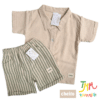 Conjunto Camisa Camel y Short Verde Lino  - Cheito