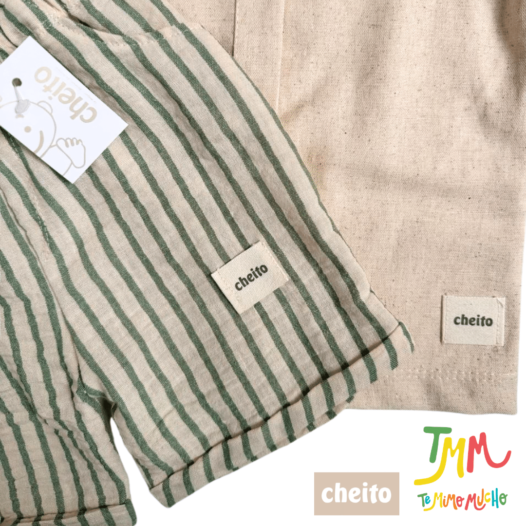 Conjunto Camisa Camel y Short Verde Lino - Cheito - Imagen 6
