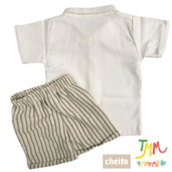 Conjunto Camisa Blanco y Short Verde Lino - Cheito - Imagen 2