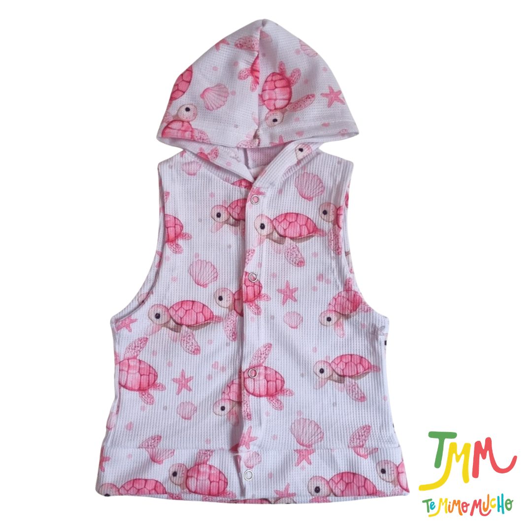 Conjunto Tortuguitas Rosa - Chaleco, Body y Short - Imagen 2