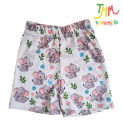 Conjunto Elefantes Crudo - Chaleco, Body y Short - Imagen 4