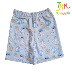 Conjunto Patos playa Celeste - Chaleco, Body y Short - Imagen 4