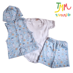 Conjunto Patos playa Celeste - Chaleco, Body y Short - Imagen 5