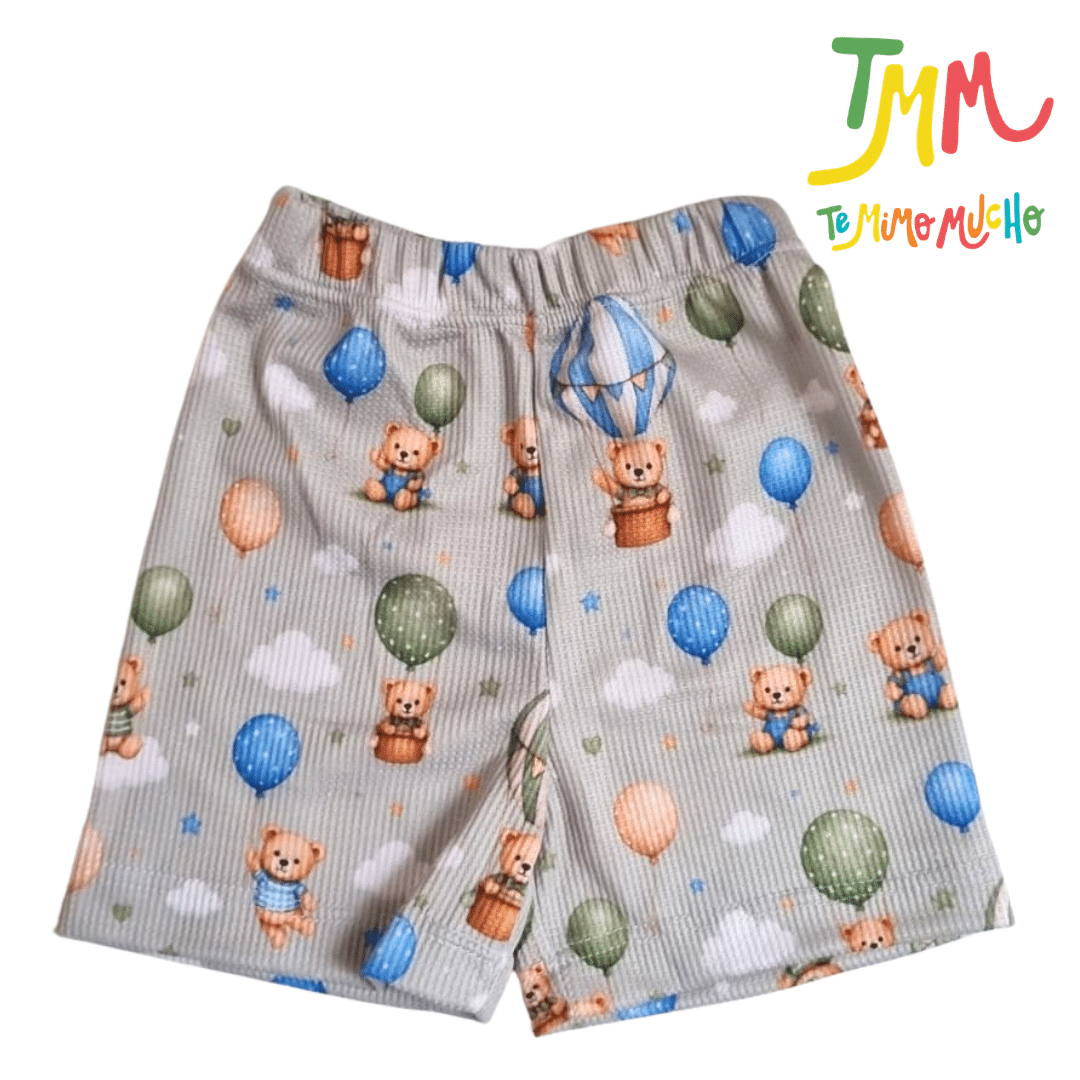 Conjunto Ositos Verde - Chaleco, Body y Short - Imagen 4
