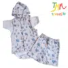 Conjunto Mar Celeste - Chaleco, Body y Short
