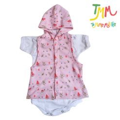 Conjunto Sandia Rosa - Chaleco, Body y Short - Imagen 2