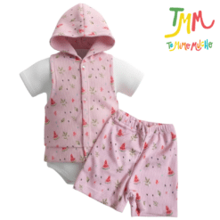 Conjunto Sandia Rosa - Chaleco, Body y Short