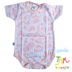 Body Manga Corta Mar GAMISE Rosa Cuello Redondo - Imagen 2