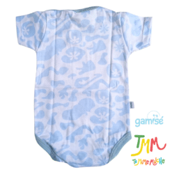 Body Manga Corta Mar GAMISE Celeste Cuello Redondo - Imagen 3