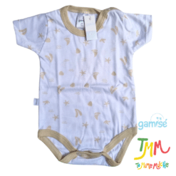 Body Manga Corta Mar GAMISE Beige Cuello Redondo - Imagen 2