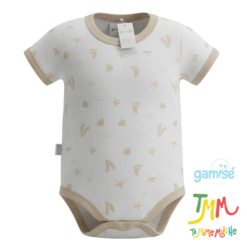 Body Manga Corta Mar GAMISE Beige Cuello Redondo