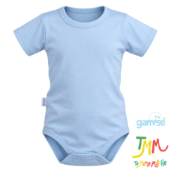 Body Manga Corta Liso GAMISE Celeste