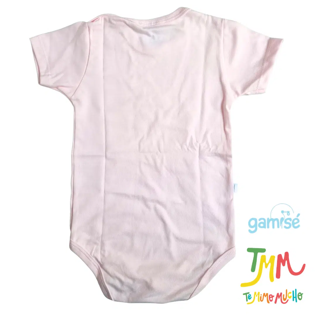 Body Manga Corta Liso GAMISE Rosa Bebe - Imagen 3