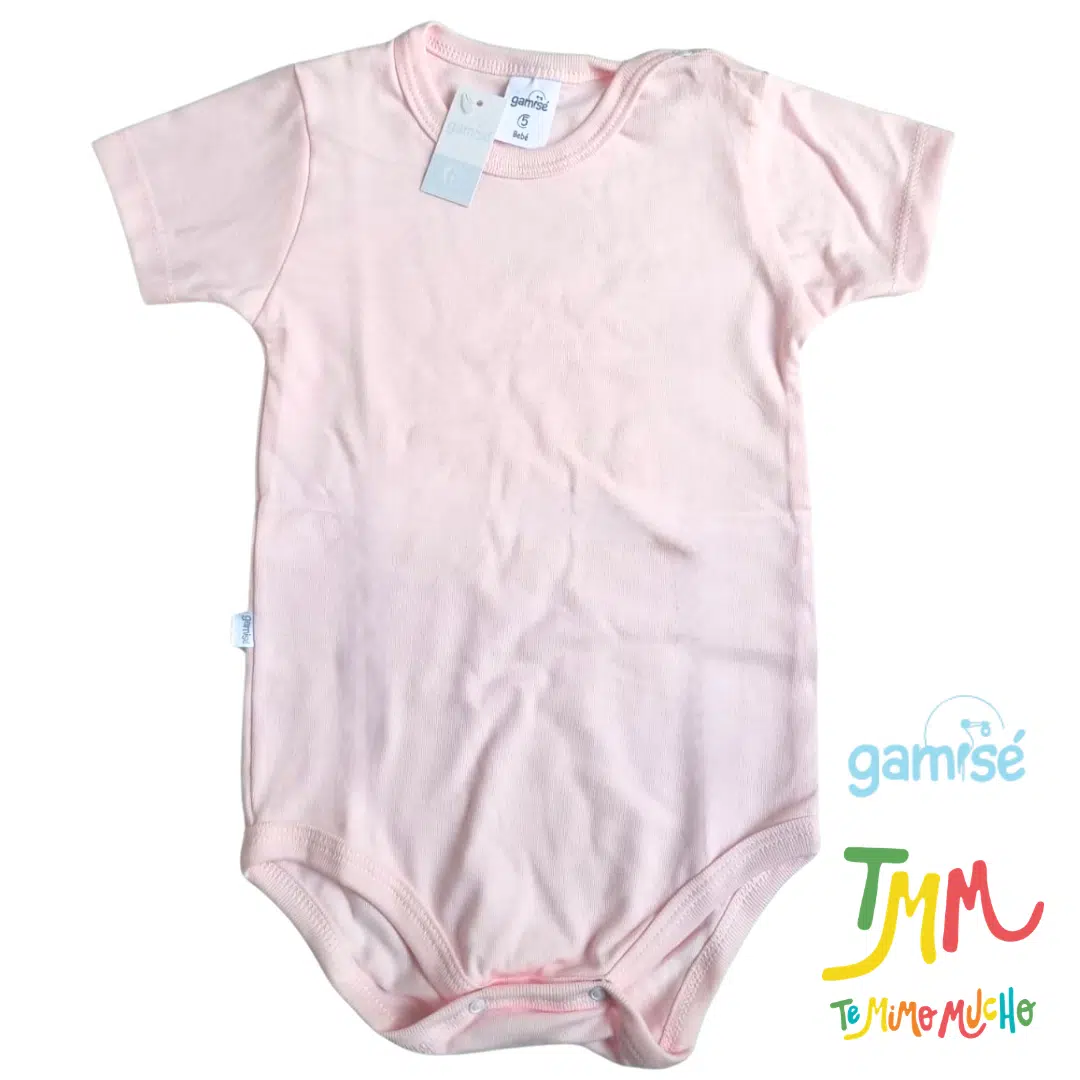 Body Manga Corta Liso GAMISE Rosa Bebe - Imagen 2